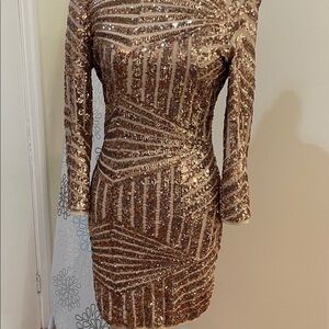 Forever 21 Gold Sequin Mini Dress